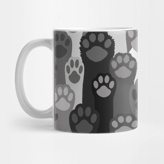 Pawsome Pattern - Black and White by Tillowin